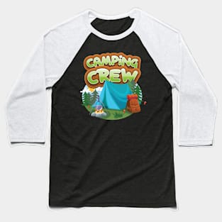 Camping Crew Camping Group Matching Family Vacation Campfire Baseball T-Shirt